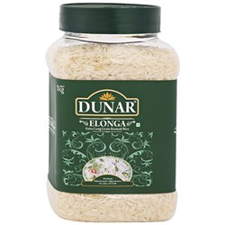 Рис индийский длиннозерный шлифованный в банке (Indian Basmati Elonga Rice Dunar), 1кг. - фото 10120