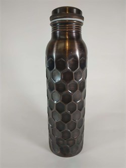 Медная бутылка-термос с рельефом, 800 мл. - фото 10186