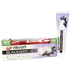 Зубная паста Dabur Herb'l Black Seed (с черным тмином), 150 г. + зубная щетка - фото 10900