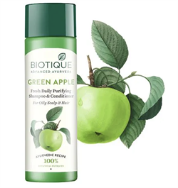 Шампунь и кондиционер для придания блеска и сияния Green Apple Biotique, 120 мл. - фото 12508