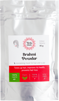 Brahmi churna (порошок Брами), 80 гр. - оживляет волосы, предотвращает возрастные изменения и выпадение волос 3145 - фото 6982