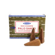 Стелющиеся благовония-конусы Palo Santo Satya, 12 шт. 6153