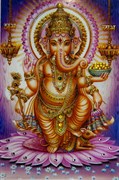 Боги Индии: Ганеша (на лиловом)