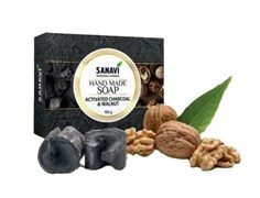 Мыло ручной работы Грецкий орех и Активированный уголь Sanavi, 100г. 9813