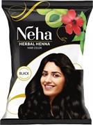 Чёрная краска для волос на основе хны "Black" Neha Herbals 10637